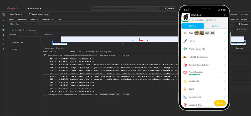 Cover photo of QA job posting showing a dev console and device frame of the SIKU app